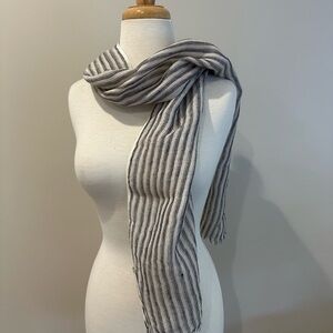 Striped Gray and White Scarf
